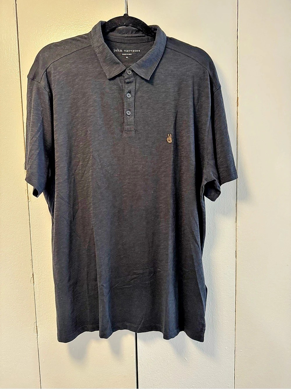 John Varvatos Men's Black Polo Shirt Size XL